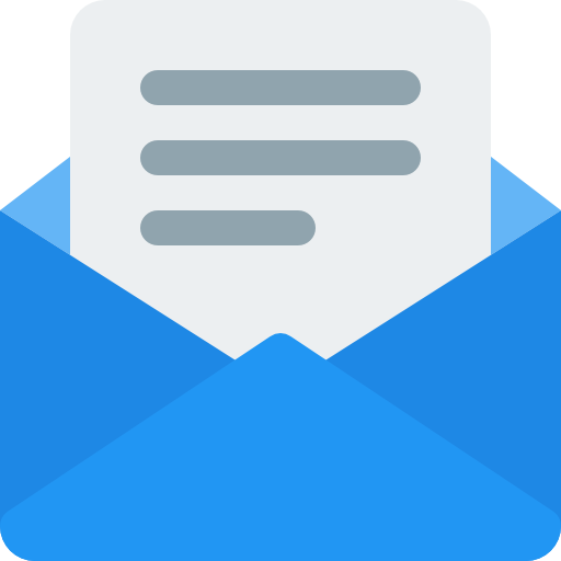 blue email envelope