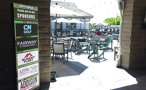LED rental sign at outdoor venue